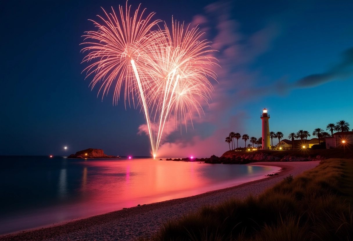 feu d artifice nocturne